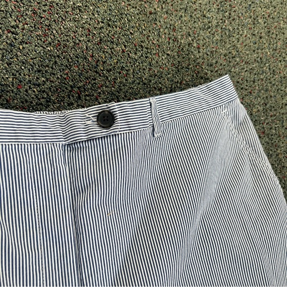 LAND’S END Blue & White Striped Seersucker Shorts Elastic Waist Comfy Casual 16 - Picture 7 of 16